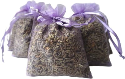 Bonheur de Provence© - Lavendel geurzakjes met Biologische lavendel - 5 x 12 gram heerlijk geurende zakjes - lavendelkleur - lila - cadeau - geurzakjes kledingkast