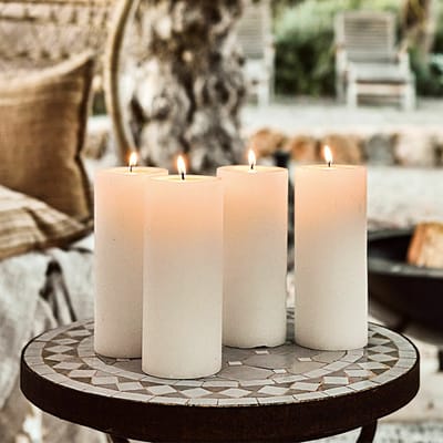 LOBERON Kaars set van 4 Homel crème