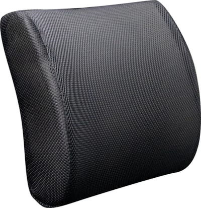 SWISS-BED ® - Ergonomisch Rug kussen - Rugsteun - Rug kussen Voor Bureaustoel/Auto - Memory Foam - Zwart