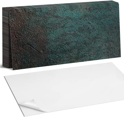 Coloray Plaktegels - Textuur met een subtiel patroon Zelfklevende Wandtegels - 40 cm x 20 cm - Groente Plaktegels - 10 stuks - Rechthoek PVC Tegels - Plaktegels Badkamer - Vloertegels Zelfklevend - Vinyltegels Vloer Zelfklevend - Portugese Tegels