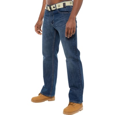 Enzo | Heren Regular Fit Denim Jeans Met Riem - Blauw