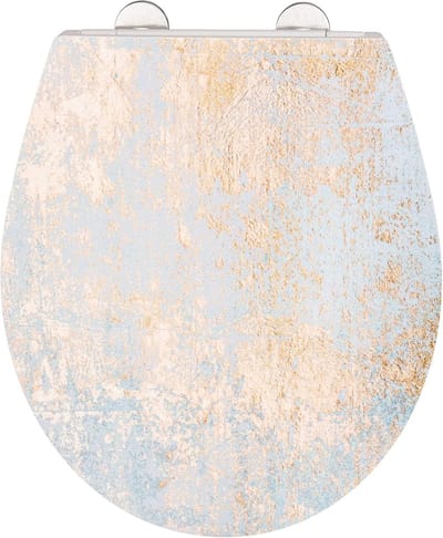 Hygiënische toiletbril van antibacterieel duroplast met softclose, 3D-reliëfoppervlak - 38 x 44,5 cm
