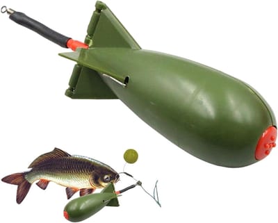 Voederdispenser Raket - Lokaashouder Vis - Aas Verspreiden - Vlucht met lage weerstand - 22 cm Lengte - Groen