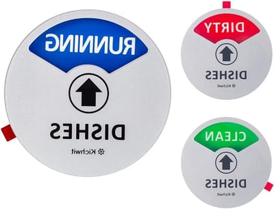 Vaatwasser Indicator - Schoon Vuil Teken - Keuken Organisatie - Drie Status Opties - 89 cm Diameter - Zilverkleurig