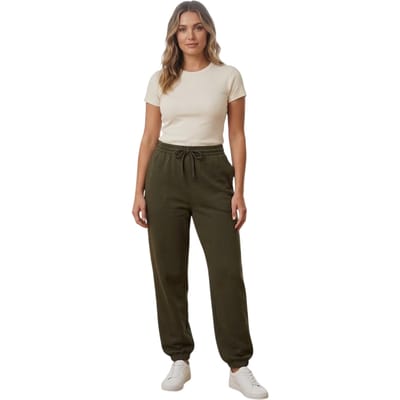 Reebok Unisex fleece joggingbroek voor volwassenen (Leger Groen)
