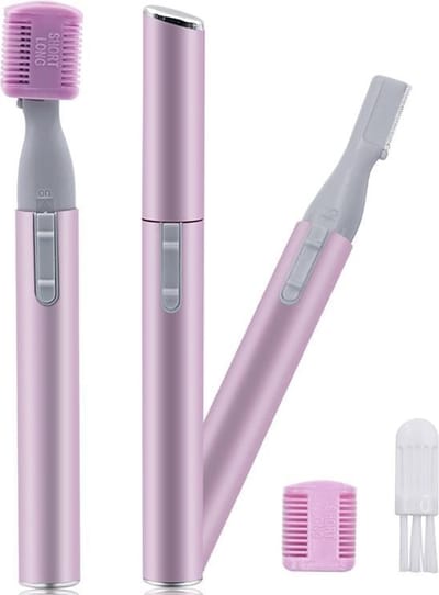 Mini trimmer | op batterijen | geschikt voor bikinilijn, wenkbrauwen, gezicht | roze