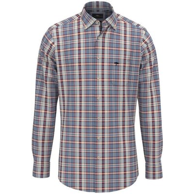 Fynch-Hatton Overhemd Classic Allover Multi Check Cloud Blue / male