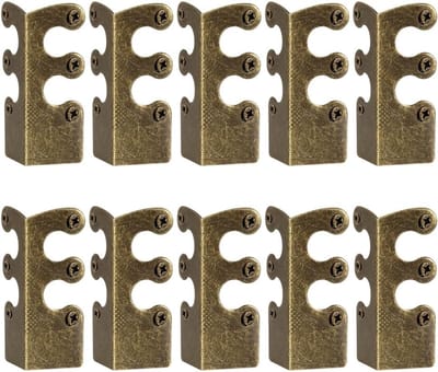 VHV - Hoekbeschermer - Plint hoekbeschermer - Hoekbescherming meubels - Metalen hoekbeschermer - Set van 10 - Vintage - Inclusief schroeven - Voor muren, plinten en bureau - Brons