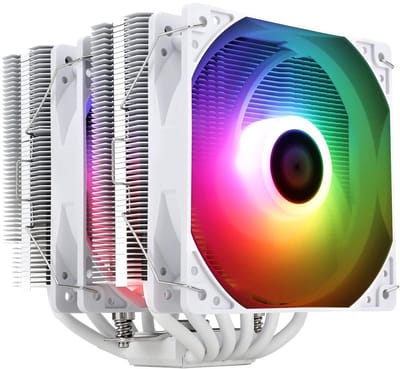 CPU Luchtkoeler - Processor Koeler - Computer Koelen - Dubbele Toren - 155mm Hoogte - Wit