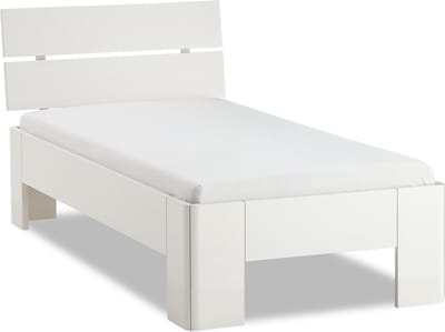 B Bright Fresh 400 Bed met Hoofdbord 90x220cm - Bedframe Wit - Eenpersoonsbedden - Instaphoogte: 40cm