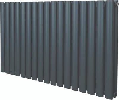 Ovale kolomradiator - grijs - 600mm x 1020mm - 4562 btu warmteafgifte