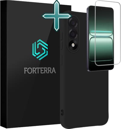 Hoesje Met Screenprotector - Geschikt voor OnePlus Nord 5 - Sterk & Shockproof - Telefoon Hoes - Back Cover - Siliconen Case - Zwart