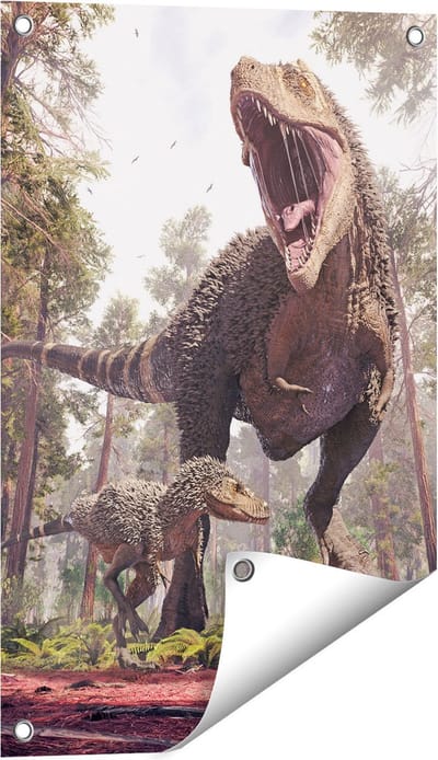 Gards Tuinposter Tyrannosaurus Rex Dinosaurus - T-Rex - 40x60 cm - Tuindoek - Tuindecoratie - Wanddecoratie buiten - Tuinschilderij