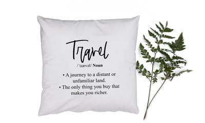 Sierkussens - Kussentjes Woonkamer - 40x40 cm - Spreuken - Quotes - A journey to a distant or unfamiliar land - Travel