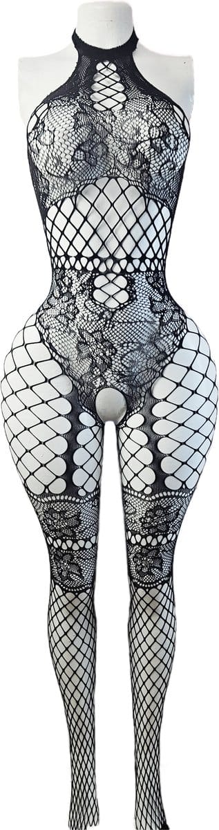 BamBella ® - Panty pak -Onesize - body suit - Dames - Onesize - Erotische jumpsuit van kant lingerie zwart
