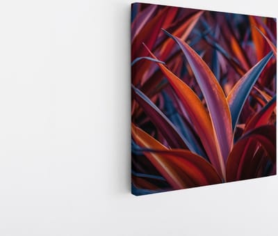 Saammp Canvas Schilderij - Abstracte Kleurrijke Bladeren - Modern - Abstract - 20x20 - Foto op canvas - Wanddecoratie - Muurdecoratie Woonkamer - Kantoor Decoratie
