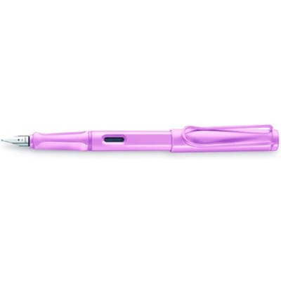 LAMY safari vulpen 0D2 – van stevig kunststof in lichtroze – met ergonomisch ontwerp en stalen penpunt, schrijfdikte fijn, inclusief LAMY T 10 blauwe inktpatroon