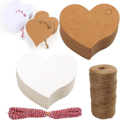 Solidchoice - 100 Stuks Kraft Papier Hangers voor Cadeaus en Decoratie