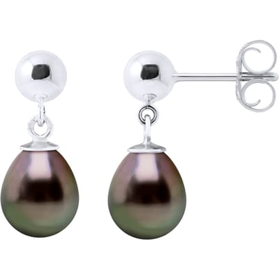 Oorbellen van Zilver 925 en Echte Gecultiveerde Tahiti Parel 8-9 mm