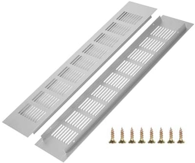Ventilatieroosters Aluminium 80 mm x 400 mm - Rechthoekig voor Schoenenkast, Badkamer, Keuken en Woonkamer