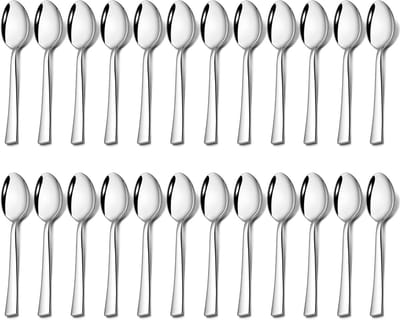 Set van 24 Roestvrijstalen Koffielepels van 13,5 cm voor Espresso en Dessert, Geschikt voor Thuis, Restaurant en Café, Vaatwasmachinebestendig en Glanzend Gepolijst