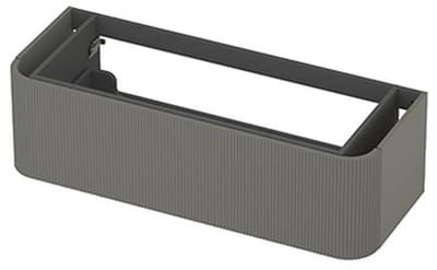 INK - Afgeronde Onderkast Gelakt 1 Lade Softclose met Gefreesd Front Tbv Grepen - 1200x450x350 Mm - Mat Beton Groen