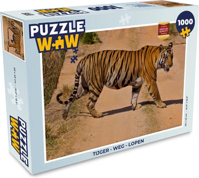 Puzzel Tijger - Weg - Lopen - Legpuzzel - Puzzel 1000 stukjes volwassenen