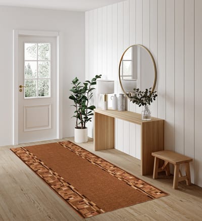 Tapiso Antislip Rubber Mat Beige Licht Bruin Klassiek Rubbermat Tapijt Maat- 100x100