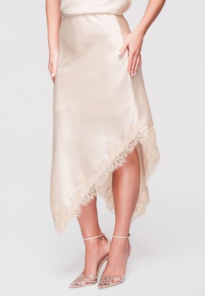 OMBRE Rok - Regular Fit - Effen - Rok Beige S