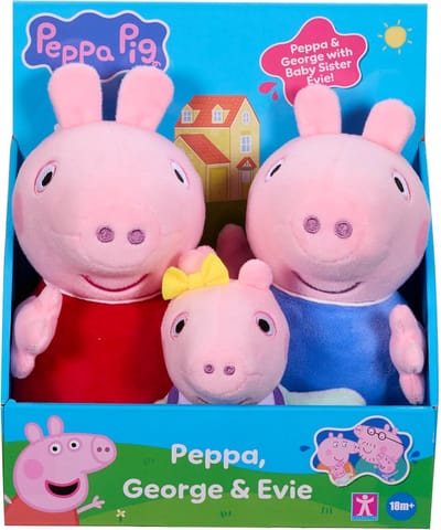 Character Options - Świnka Peppa Serie - Knuffelset - Peppa, George, Evie