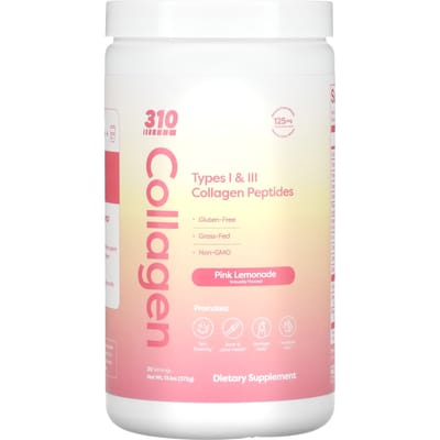 310 Nutrition, Collageen, Type I & III Collageen Peptiden, Roze Citroenade, 13,1 oz (372 gram)