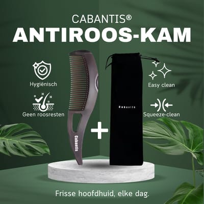 Cabantis® Antiroos-Kam met Druksysteem – Tegen Roos, Jeuk en Vette Hoofdhuid – Inclusief Opbergzakje