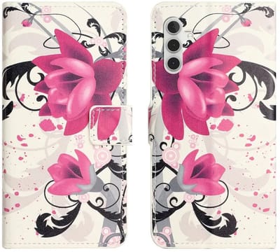 Hoesje Geschikt voor Samsung Galaxy A37 | Portemonnee Book Case | Beschermhoes | Magneet Sluiting | Lotus Print