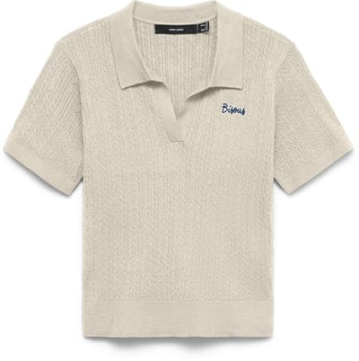 VERO MODA - VMGOLD CABLE SS POLONECK PULLOVER - Dames - Gebreide truien