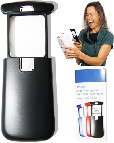 Vergrootglas 3x met LED Verlichting Zakloep Leesloep Vergroting Loupe Licht Leeshulp Vergrootglas met licht