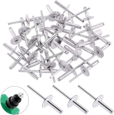 60 Stuks 3/16" x 3/4" Grote Flens Aluminium Blindklinknagels voor Metaalverbindingen en Automobieltoepassingen
