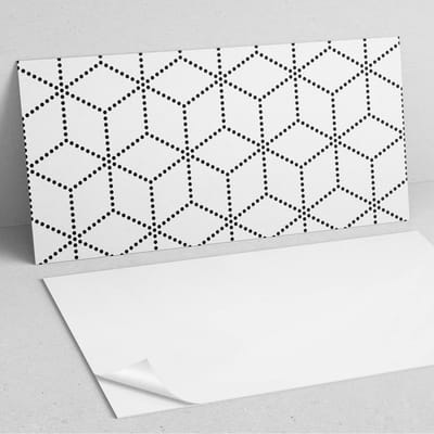 Coloray Wandpanelen Zelfklevend - Hexagonaal stippenpatroon PVC Wandpaneel - 100 cm x 50 cm - Zwart Wandbekleding Zelfklevend - 1 stuk - Mozaïeken Wandpanelen Zelfklevend - Wandpaneel Keuken - Wandpanelen Badkamer