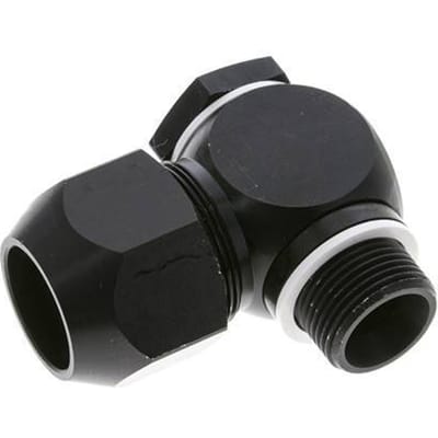 26x19mm & G3/4'' Aluminium L-Vorm Knelfitting Buitendraad 10bar Kunststof en Polyamide