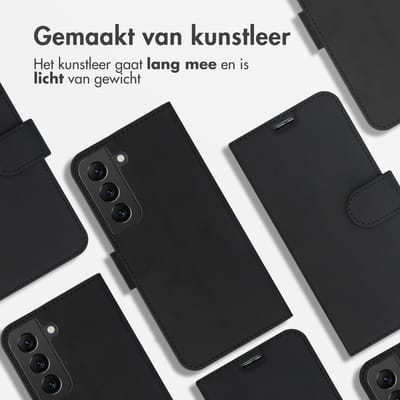 Accezz Hoesje - Geschikt voor Samsung Galaxy S22 - Wallet Softcase Bookcase - Zwart