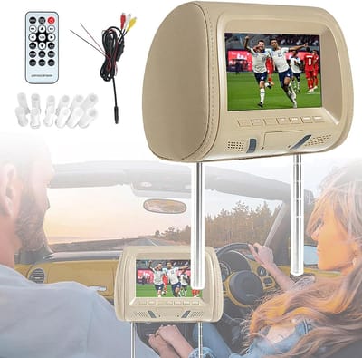 Hoofdsteun Scherm - Achterbank Monitor - Reis Vermaak - HD Multimedia Speler - 7 Inch - Zwart