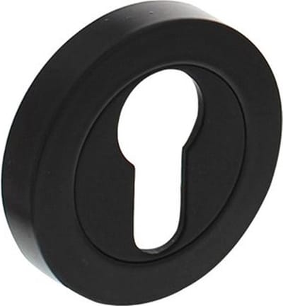 Intersteel Profielcilinder plaatje rond - schroefrozet - RVS - zwart