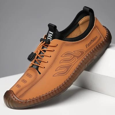 Heren Casual Eenzijdige Leren Schoenen, Luie Bonenschoenen, Mode Vetersluiting Zachte Zool Zachte Herenschoenen 42 black