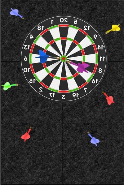Dartbord Wandbescherming - Muurtegels Vilt - Spel Beschermen - Zelfklevende Montage - 6 Stuks 30x30cm - Zwart