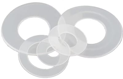 Dailygoods - Kunststof sluitringen - Platte sluitringen - 200 stuks - Helder - Nylon afdichting - Voor sanitair en automobiel - M6 x 11 x 0,8 mm