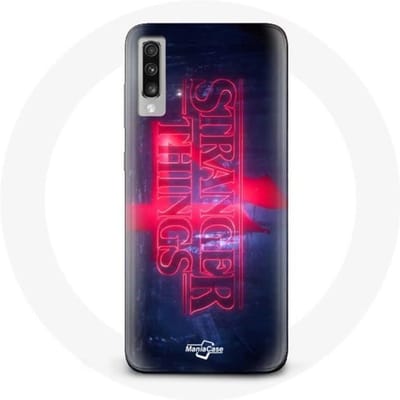 Coque pour Samsung Galaxy A50 Stranger Things Logo Transparent Saison 4 Bande annonce 2022