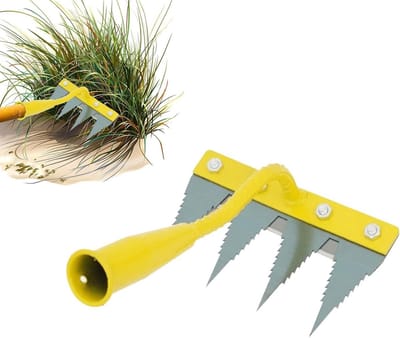 Onkruidverwijderaar Hark - Tuin Gereedschap - Bodem Losmaken - Ergonomische Handgreep - 38 x 15 x 15 cm - Geel
