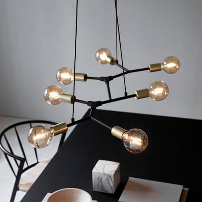 Nordlux Hanglamp Josefine in zwart, 7-lamps