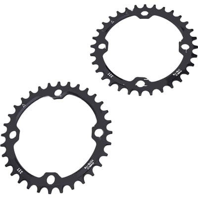 2 STuks Fiets Crankstel 32T 104BCD Zwart Narrow Wide Kettingblad Roestbestendig Slijtvast voor Mountainbikes black