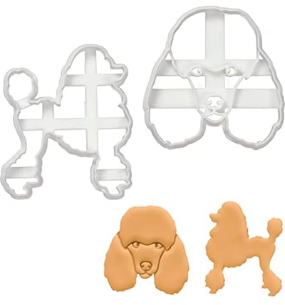 Set van 2 Honden Koekjesuitsteekvormen – Silhouet en Gezicht Vorm voor Bakken en Hobby