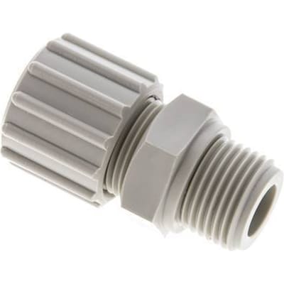 15x9mm & G1/2'' PP Rechte Knelfitting Buitendraad 10bar Kunststof en Polyamide